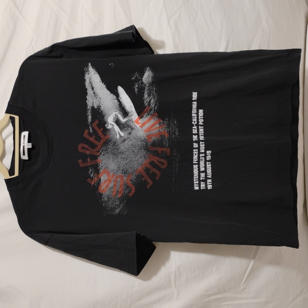 (X-80) RARE!! Alexander McQueen MCQ Surf Free Live Free Shirt Sz.L Gently Worn